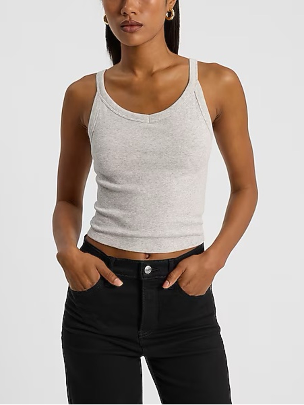 Express Fitted Scoop Neck Cropped Tank M nwt